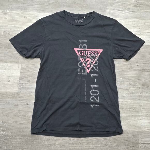 Vintage GUESS USA Established 81 Black w Red Logo Crew Neck Short Sleeve T Shirt - Picture 6 of 6